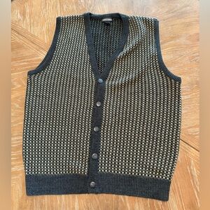 Vintage Button-Up v neck cardigan sweater Vest